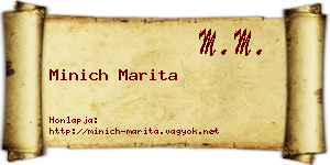 Minich Marita névjegykártya